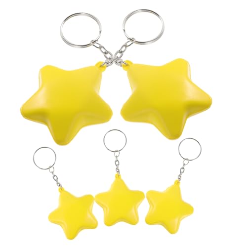 Hohopeti 6 Stück Teiliges Stern Squeeze Toy Kleines Stern Schlüsselanhänger Langlebiges Stressabbau Sensorisches Handspielzeug für Partydeko und Geschenk für Mädchen und Familie von Hohopeti
