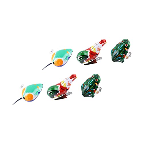 Hohopeti 6 Stück Teiliges Vintage Tier Aufziehspielzeug mit Fröschen Küken Mäusen Lustige Mechanische Federzug Tiere für Kleinkinder Geburtstagsgeschenk und Raumdekoration von Hohopeti