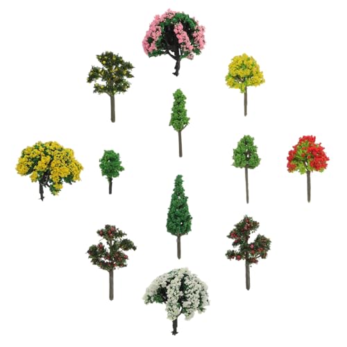 Hohopeti 60 Stück Teiliges Mini Baum Modell Hohe Kunststoff Figuren Micro Dekorationsrequisiten für DIY Modellbau Langlebig Kompakt Vielseitig Einsetzbar von Hohopeti