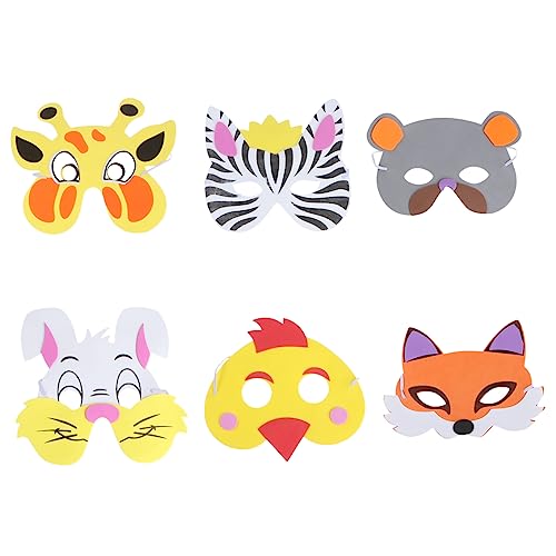 Hohopeti 6St Cartoon-Maske halloween masken halloweenmaske tier masken tigermasken für kinder mask spielzeug Cartoon-Tiermaske tierische Maske bilden Requisiten Lehrmittel Eltern-Kind von Hohopeti