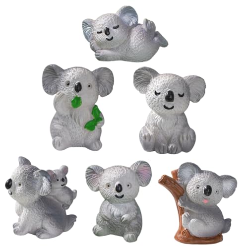 Hohopeti 6 Stück Miniatur-koalafiguren Kunstharz Mini-Koala-statuen Für Den Schreibtisch Und Gartendekoration Hohopeti 6 Stück Miniatur-koalafiguren Kunstharz Mini-Koala-statuen Für Den Schreibtisch Und Gartendekoration von Hohopeti