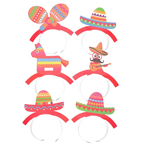 Hohopeti 6St mexikanisches Stirnband faschingskostüm kostüm fasching Mini-Haargummis Stirnband machen Tiara Cowboyhut für Männer Party-Requisite mexikanische Festival-Haarbänder Kleidung von Hohopeti