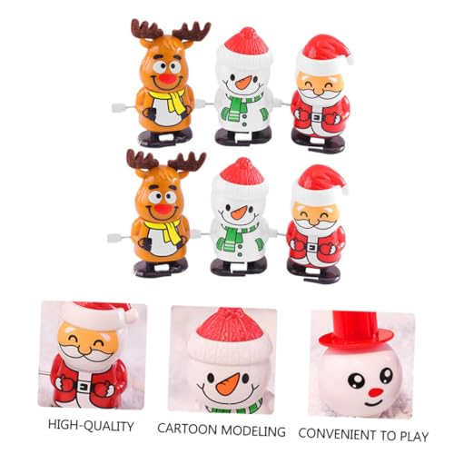 Hohopeti 6st Weihnachtsdekoration Spielzeug Partyzubehör Mini-dekor Springendes Spielzeug Weihnachtsspielzeug Für Kinder Miniaturdekoration Kleinkind Elch Plastik von Hohopeti