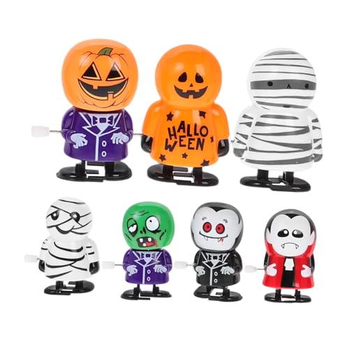 Hohopeti 7 Stück Teiliges Halloween Aufziehspielzeug mit Cartoon Figuren Gruselige Laufmechanik Kompakt und Leicht für Partyspaß und Geschenkbeutelfüllung von Hohopeti