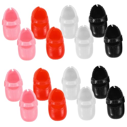 Hohopeti 8 Paar Simulation Puppenschuhe Mini Schuhe Tiny House Zubehör Puppenschuhe Mini Szene Verzierungen Mini Puppenschuhe Simulation Schuhe Modelle Kunststoff von Hohopeti