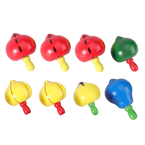 Hohopeti 8 Stück Teiliges Holz Kreiselspielzeug mit Buntem Obstmotiv Montessori Hand Auge Koordination für Kleinkinder Leicht und Umweltfreundlich für Drinnen und Draußen von Hohopeti