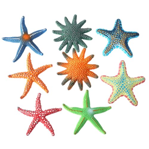 Hohopeti 8 Stück Teiliges Meerestier-Figuren aus Kunststoff Stabile und Langlebige Seesterne als Pool Aquarium-Dekoration Vielseitige Schwimmbad Requisiten für Strand Piratenspiele von Hohopeti