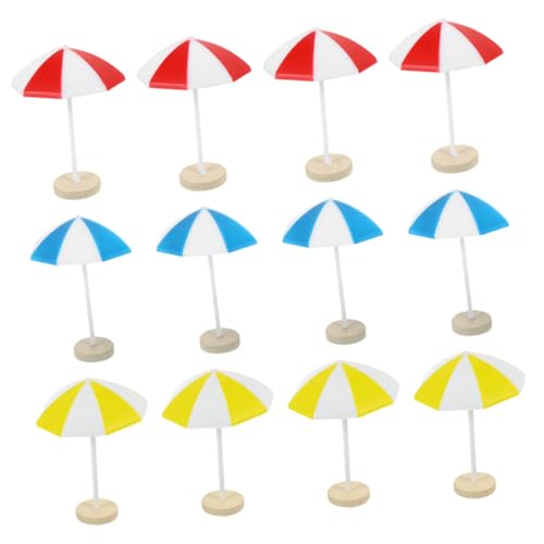 Hohopeti 8 Stück Teiliges Mini Sonnenschirm Micro Landschafts deko Puppenhaus DIY Zubehör Mittlere Blau und Gelb Strandstil Stabile Leichte Resin Materialien Vielseitige Tischdeko von Hohopeti