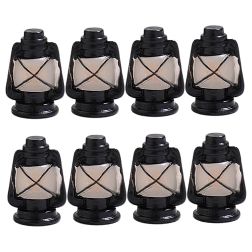 Hohopeti 8 Stück Teiliges Miniatur Harz Öllampen Vintage Hängelaternen für Puppenhaus Dekoration Mikro Landschaft Wohnzimmertisch Deko Ablage Mini Laternen für Bastelgeschenke von Hohopeti