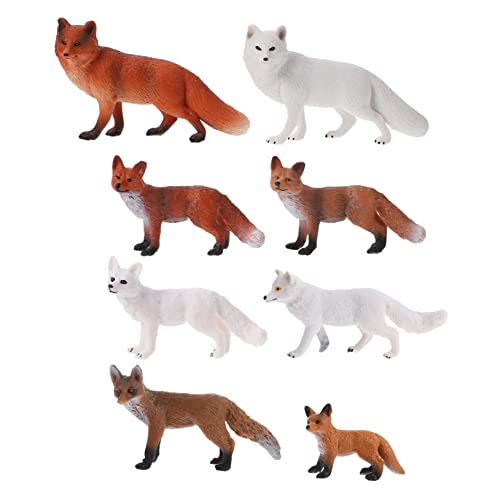 Hohopeti 8 Stück Teiliges Realistische Fuchsfiguren Dekoration für Heim für Desktop Dekoration und Geburtstagsfeiern von Hohopeti