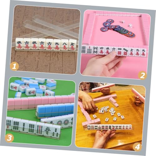 Hohopeti 8 Stück Teiliges Transparentes Mini Mahjong Rack aus Hochwertigem Kunststoff Praktischer U förmiger Halter für Mahjong Spielsteine Tragbares Zubehör für Spiele und Reisen von Hohopeti