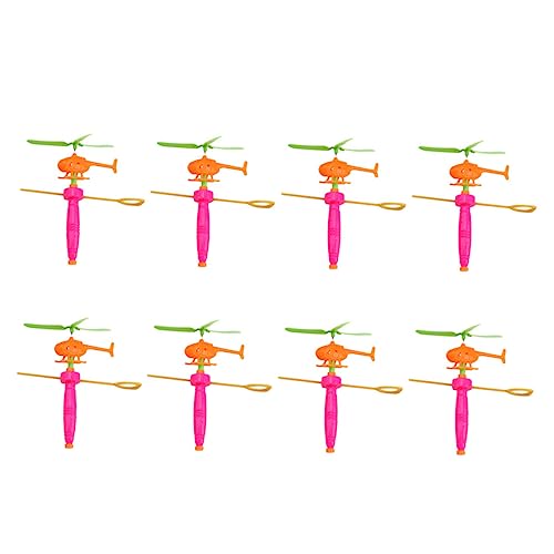 Hohopeti 8 Stück Teiliges Ziehflugzeug Bunte Fliegende Helikopter für Jungen und Mädchen Fördert Koordination und Beobachtung für Park und Strand Kreatives Outdoor Zufällige Farbe von Hohopeti