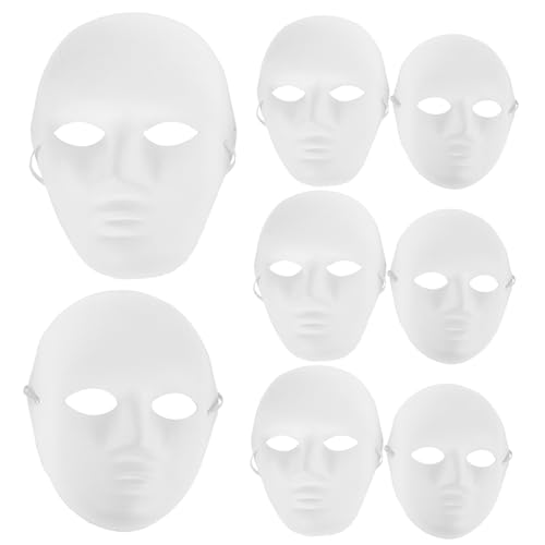 Hohopeti 8st Leere Maske Karneval Kleidung Unbemalte Maskerade Leere Malerei Zellstoffmaske Aus Papier Handgemalte Maske Venezianische Maske Zum Diy Kelle Erwachsener Weiß Männer Und Frauen von Hohopeti