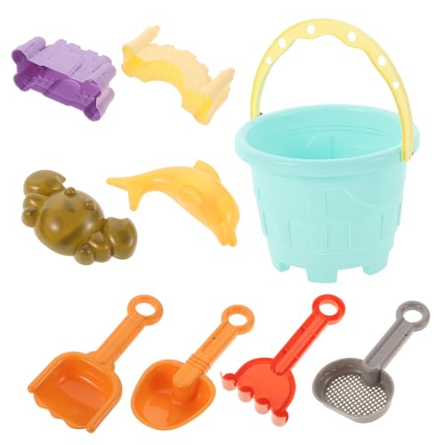 Hohopeti 9 Stück Teiliges Sandspielzeug für Eimer Schaufel Rechen und Fahrzeug Vielseitiges Strand und Sandkastenspielzeug Kreativität und Feinmotorik für Kleinkinder Draußen von Hohopeti