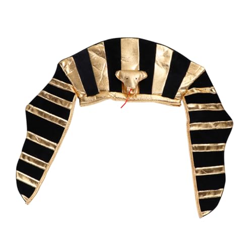 Hohopeti Ägyptischer Cosplay Hut Goldfarbener Kopfschmuck für Erwachsene Halloween Kostüm Zubehör für Karneval Mottoparty Verkleidung und Alltag von Hohopeti