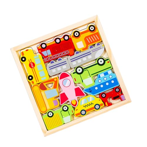 Hohopeti Abnutzungsresistentes Holzpuzzle für Kleinkinder Sicher Glatte Kanten Fördert Feinmotorik und Koordination Strapazierfähiges Lernspielzeug für Pädagogisches Geschenk für Junge von Hohopeti