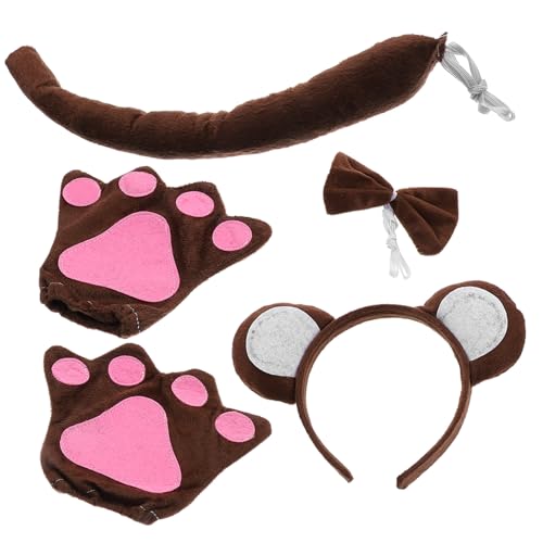 Hohopeti Affenkostüm Set mit Weichem Pp baumwoll Ohrreif Handschuhe und Fliege Bequemes Tierkostüm Zubehör für Mottoparty Zoo Besuch und Fasching Verstellbar und Hautfreundlich Hohopeti Affenkostüm Set mit Weichem Pp baumwoll Ohrreif Handschuhe und Fliege Bequemes Tierkostüm Zubehör für Mottoparty Zoo Besuch und Fasching Verstellbar und Hautfreundlich von Hohopeti