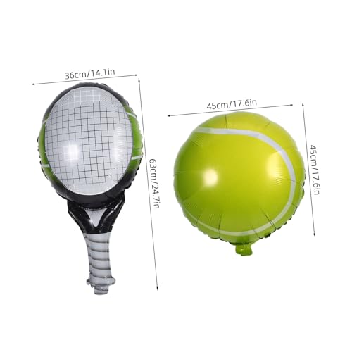 Hohopeti Aluminium Folien Luftballons Tennisball und Tennisschläger Teiliges Partyset Langlebig Metallic Glänzend Auslaufsicher Geburtstagsdeko für Tennis Mottofeiern von Hohopeti