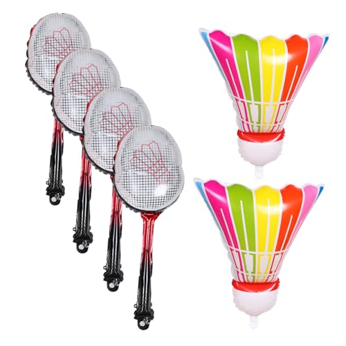 Hohopeti Aufblasbare Badmintonballons Set Leichtes Aluminiumfolie Federball Schläger Sportliche Partydekoration für Indoor und Outdoor Robustes Design für Badminton themenfeiern Hohopeti Aufblasbare Badmintonballons Set Leichtes Aluminiumfolie Federball Schläger Sportliche Partydekoration für Indoor und Outdoor Robustes Design für Badminton themenfeiern von Hohopeti