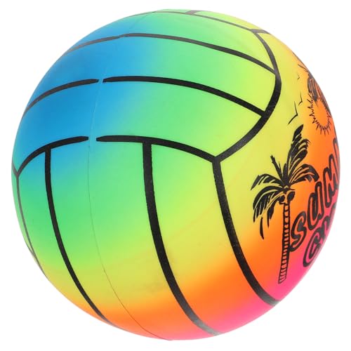 Hohopeti Aufblasbarer PVC Beachball in Regenbogenfarben Strapazierfähiger Strandspielball für Vielseitiges Outdoor Werfen Fangen und Toben im Garten und Pool von Hohopeti