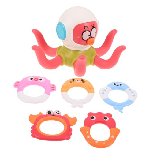 Hohopeti Babysicheres Badespielzeug mit Ringwurfspiel Weiches Material Handliche Fördert Hand-Auge-koordination Vielseitig für Badewanne Schwimmbad und Outdoorspaß von Hohopeti