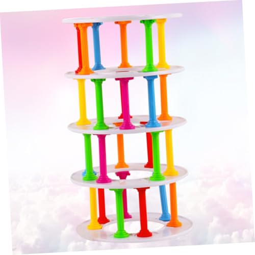 Hohopeti Balance spielset aus Langlebigem Kunststoff Pädagogisches Stapelspielzeug Hand Auge koordination und Feinmotorik Buntes Eltern Junge Mädchen interaktionstoy für Ab Jahr von Hohopeti