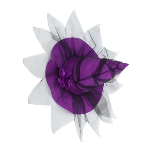 Hohopeti Barocker Hexenhut Halloween Kostüm Damen mit Schleier und Kunstblumen Cosplay Partyaccessoire für Erwachsene und Eleganter Witch Hat für Themenpartys und Festlichkeiten von Hohopeti