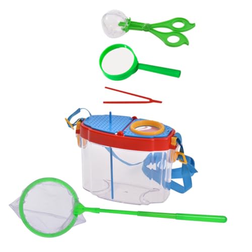 Hohopeti Beobachtungsset mit Insektenbeobachtungsbox und Fangnetz Transparentes Vergrößerungsdesign für Outdoor Abenteuer Fördert Naturerkundung Handliches Leicht zu Reinigen von Hohopeti