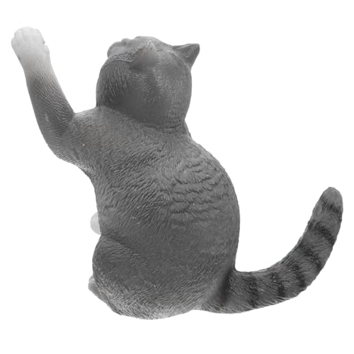 Hohopeti British Shorthair Katzenfigur Realistische Simulation Statue für Katzenliebhaber Dekoratives Tiermodell Tragbar und Vielseitig Einsetzbar Perfektes für Sammler von Hohopeti