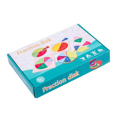 Hohopeti Buntes Holz bruchkreise Lernspielzeug für Pädagogisches Mathe kit zur Bruchrechnung Farbenfrohes Lernset Puzzles zur Anschaulichen Bruchdarstellung von Hohopeti