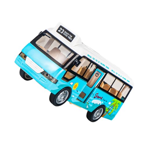 Hohopeti Busmodell mit Licht und Sound Simulierter Schulbus Robustes Abs Material Pädagogisches Fahrzeug für Kleinkinder und Fördert Fantasie und Motorische Fähigkeiten Weltraumblau von Hohopeti