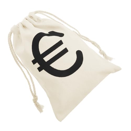 Hohopeti Canvas Piraten Süßigkeitenbeutel mit Kordelzug Robustes Geschenkbeutel für Halloween Party Wiederverwendbarer Euro Münzbeutel Goldenes Münzdesign Vielseitig Nutzbar von Hohopeti