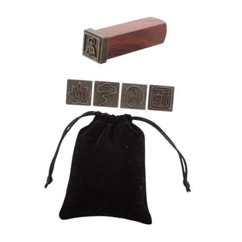 Hohopeti Chinesisches Kalligrafie Stempelset aus Schwarzem Magnetisch mit Lotus und Wolkenmotiv Vielseitiges Kunst und Schreibzubehör für Traditionelle Siegel und Kunstwerke von Hohopeti
