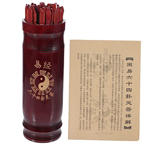 Hohopeti Chinesisches Wahrsagestäbchen aus Hochwertigem mit Stäbchen und Buch Glatte Oberfläche Langlebig für Familien und Freunde Perfektes Divinationsspiel für Zuhause und Besondere von Hohopeti