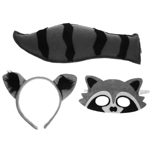 Hohopeti Cosplay Waschbär Kostüm Teilig Stirnband mit Ohren Maske Halloween Tierkostüm Partyzubehör für Erwachsene Hohopeti Cosplay Waschbär Kostüm Teilig Stirnband mit Ohren Maske Halloween Tierkostüm Partyzubehör für Erwachsene von Hohopeti
