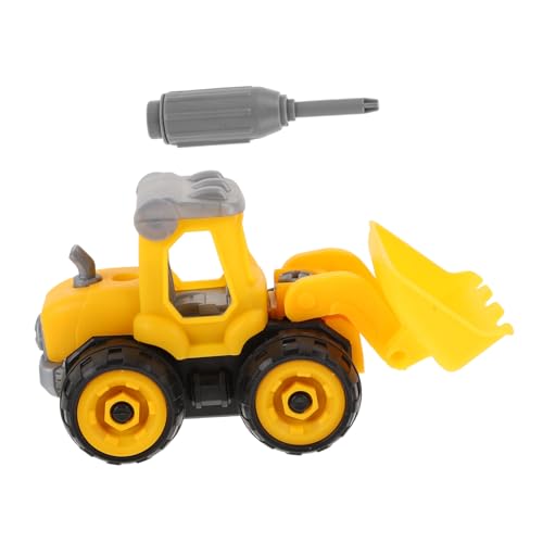 Hohopeti DIY Cartoon Baufahrzeug Großer Kunststoff Bagger Modell Sicher und Dekorativ für Jungen und Mädchen Lernspielzeug Baustellenfahrzeug Geschenk von Hohopeti