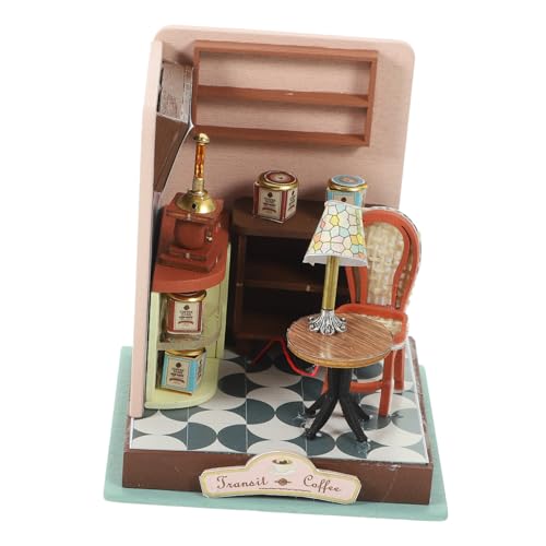 Hohopeti DIY Miniatur Holzpuppenhaus Handgefertigtes Vintage Miniatur Haus Modell Kompakt Platzsparend Sicher und Langlebig zur Raumdekoration und Geschenkidee von Hohopeti