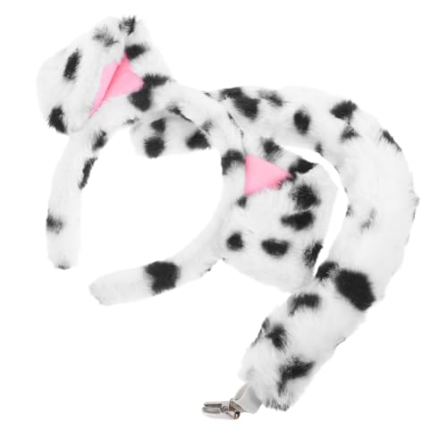 Hohopeti Dalmatiner Hundeohren Haarreif mit Flauschiges Tierkostüm Stirnband für Erwachsene und Vielseitiges Accessoire für Cosplay Fasching Karneval und Alltag von Hohopeti
