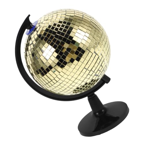 Hohopeti Disco Kugel Goldfarben Spiegelnde Dekoration Tischskulptur Einzigartige Moderne Ästhetik Für Erwachsene Wohn Bürobereich von Hohopeti