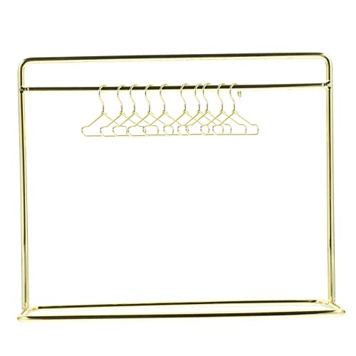 Hohopeti Doll Kleiderbügel Teiliges Puppenbekleidungsregal aus Gold Miniatur Kleiderständer für Puppen zum Aufhängen von Kleidern Tops und Hosen Puppenzubehör für Puppenhaus Deko von Hohopeti