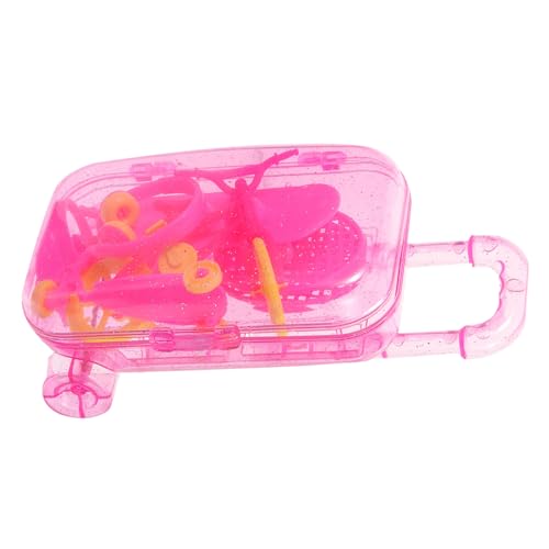 Hohopeti Doll Play Toy Set mit Mini Reisekoffer Sportzubehör Wie Tennisracket Skateboard Roller und Fahrrad Realistische Puppenhaus Accessoires Glatte Oberfläche Farblich von Hohopeti
