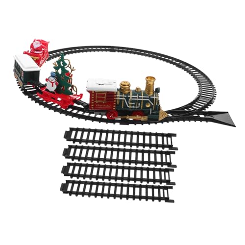 Hohopeti Elektrischer Weihnachtszug mit Licht und Sound Retro-spielzeugset mit Schienen Batteriebetriebene Eisenbahn für Festliche Weihnachtsbaumdekoration und Interaktives Familienspiel von Hohopeti