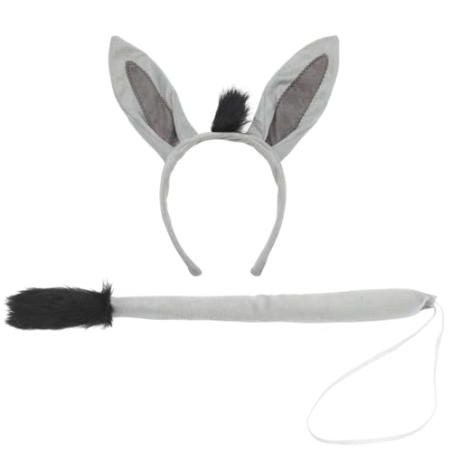 Hohopeti Esel Kostüm mit Ohren Stirnband und für Karneval Fasching Kostümparty Tier Verkleidung Partyzubehör Wiederverwendbar Robust Kunststoff Hohopeti Esel Kostüm mit Ohren Stirnband und für Karneval Fasching Kostümparty Tier Verkleidung Partyzubehör Wiederverwendbar Robust Kunststoff von Hohopeti