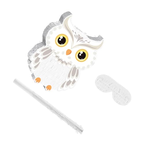 Hohopeti Eulen Piñata mit Stab und Augenbinde Interaktives Tier Mottopartyspiel für Einfache Befüllung für Dschungel Geburtstags und Halloween Feiern von Hohopeti