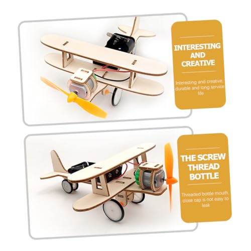 Hohopeti Experimenteller DIY Holzflugzeug Bausatz Pädagogisches Steckmodell Motorisierter Holzflieger zum Zusammenbauen Fördert Wissenschaftliches Lernen und Kreativität bei Kindern und von Hohopeti