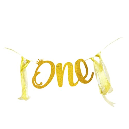 Hohopeti Erster Geburtstag Banner 'eins' Hochstuhl Girlande Baby-dusche- -Party Papier Streamer von Hohopeti