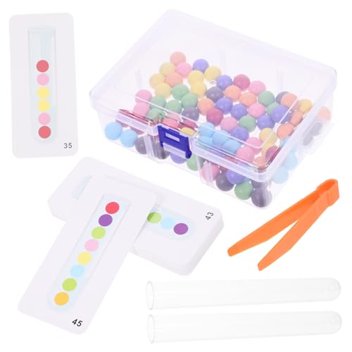 Hohopeti Feinmotorik Spielset Bead Clip mit Perlen und Lernkarten Holz Plastik Material Fördert Hand Augen koordination und Konzentration für Kleinkinder Ab Jahren Montessori Lernspielzeug von Hohopeti