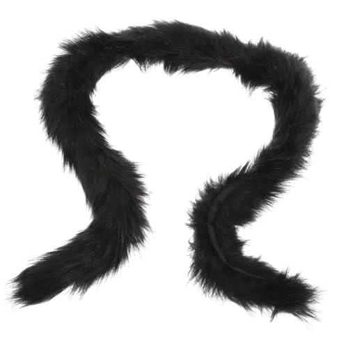 Hohopeti Fluffy Boa Kunstfell Stola Schwarz Flauschige Plüschboa Damen Kostümaccessoire für Halloween Weihnachten Maskerade Karneval Party von Hohopeti