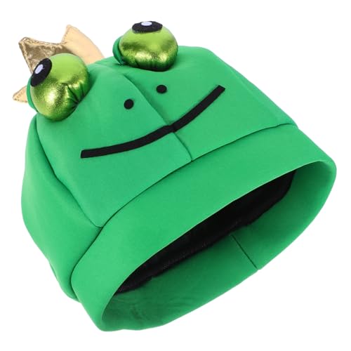 Hohopeti Froschkopfbedeckung Unisex Leicht Tierkostüm Zubehör Für Halloween Karneval Verstellbar Für Erwachsene von Hohopeti