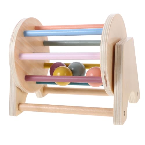 Hohopeti Frühpädagogisches Holzspielzeug Rolling Drum für Kognitives Lernspielzeug zur Feinmotorik Hand Auge koordination Bunte Tischrolle für Junge Mädchen und Kleinkinder Geschenk von Hohopeti